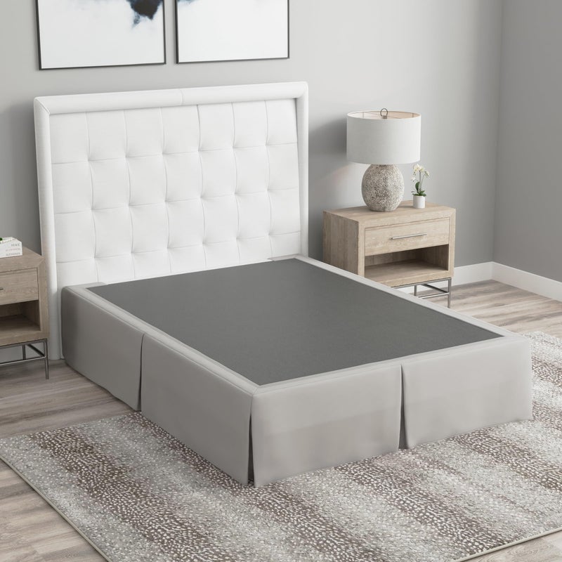 Bed Maker's Bed Makerâ€™s Never Lift Your Mattress Bed Skirt, Designed for Box Spring Beds, Split Corners, 14 Inch Drop Length, King, Silver - Image 4